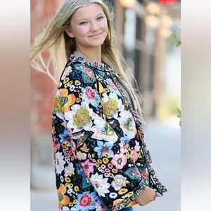 Vibrant Floral Bomber Jacket
